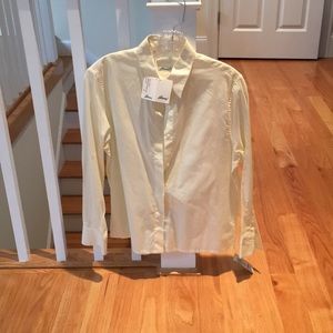 Brioni Button Down Shirt Ivory Sz 6 EU 42 Italy